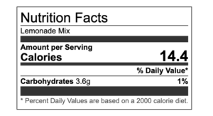 Lemonade nutrition facts